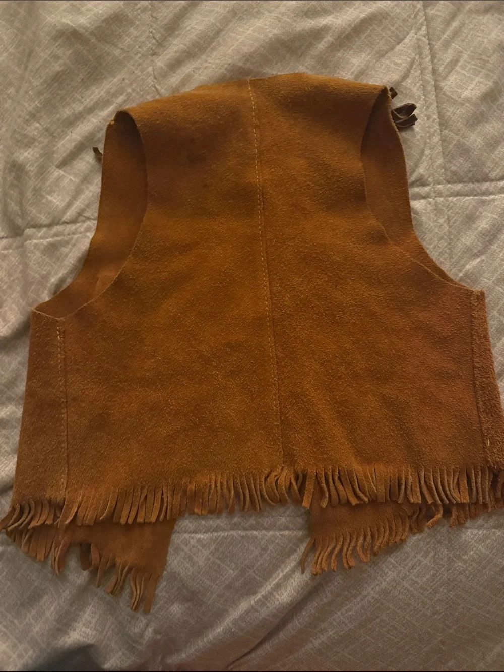 Vintage Kids suede Western Fringe Vest in Brown